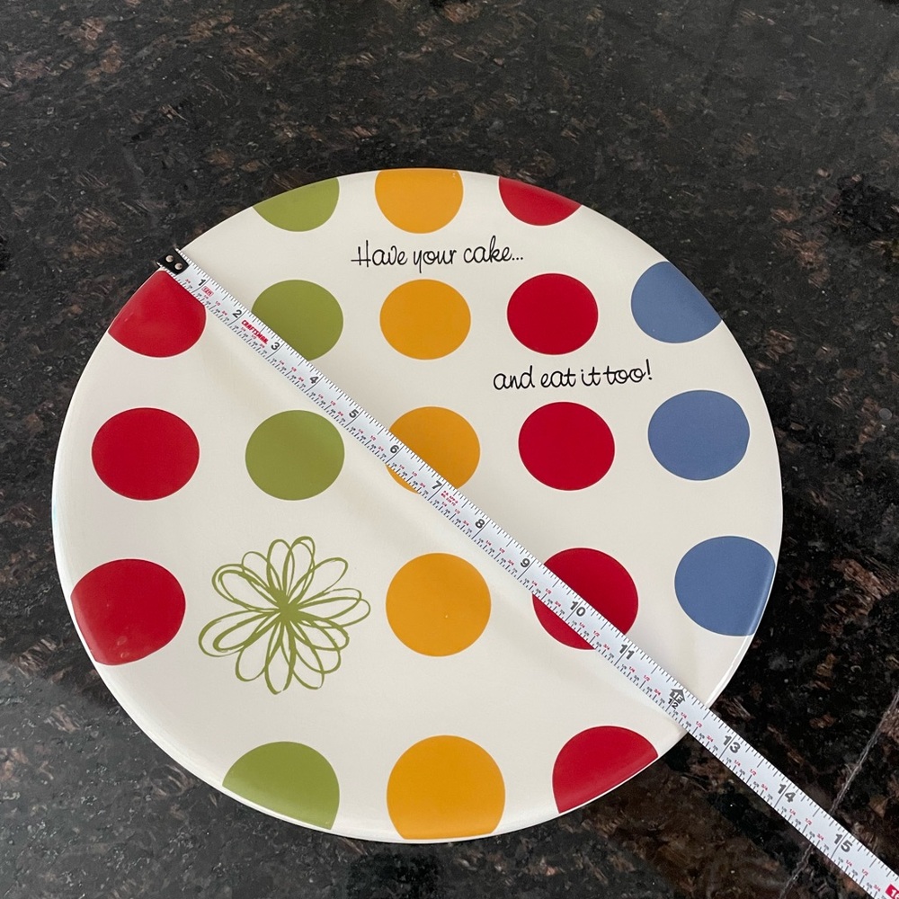 Polka Dot Cake Plate - Multicolor - Picture 2 of 3